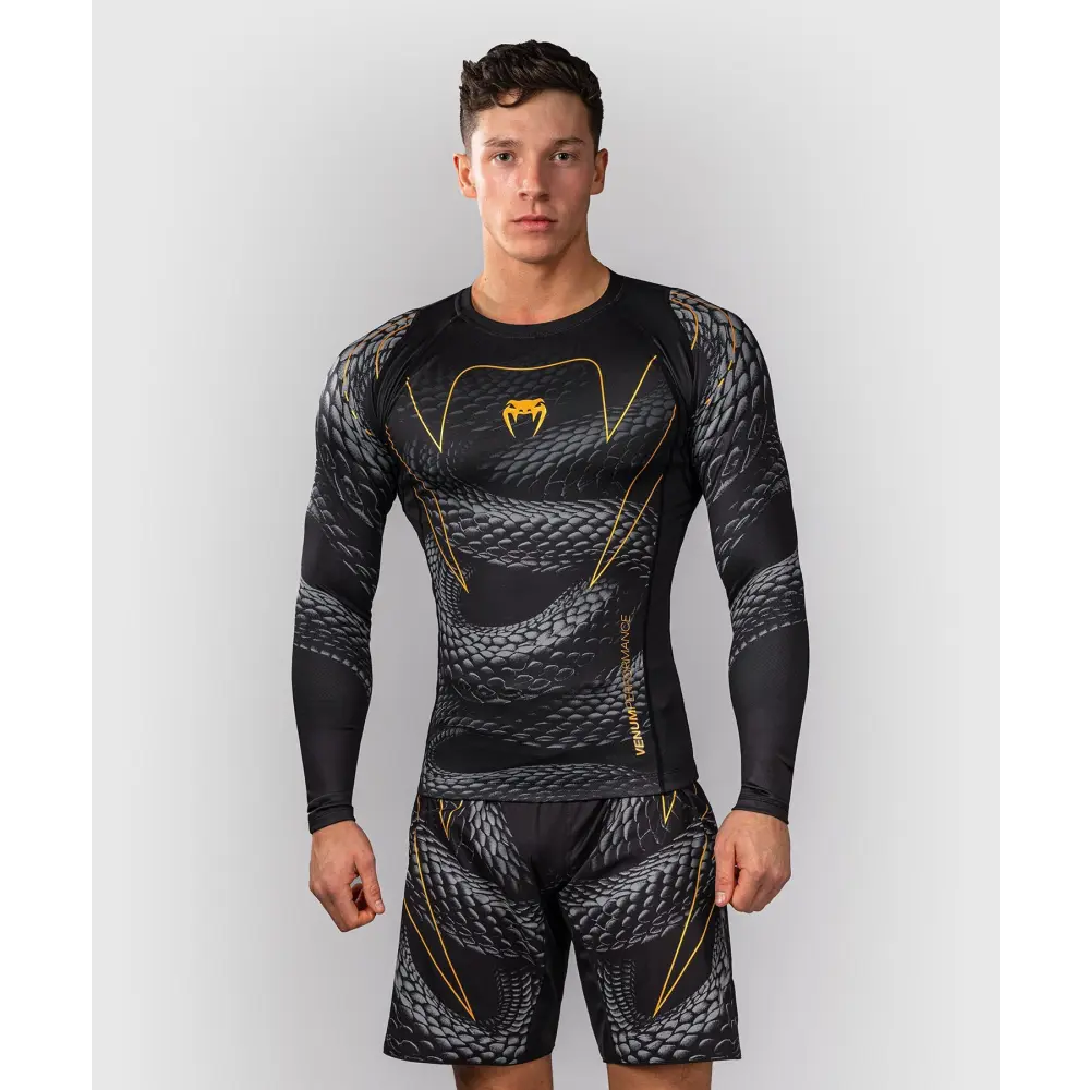 Venum Matupa Long Sleeve Rashguard - Black/Grey/Gold