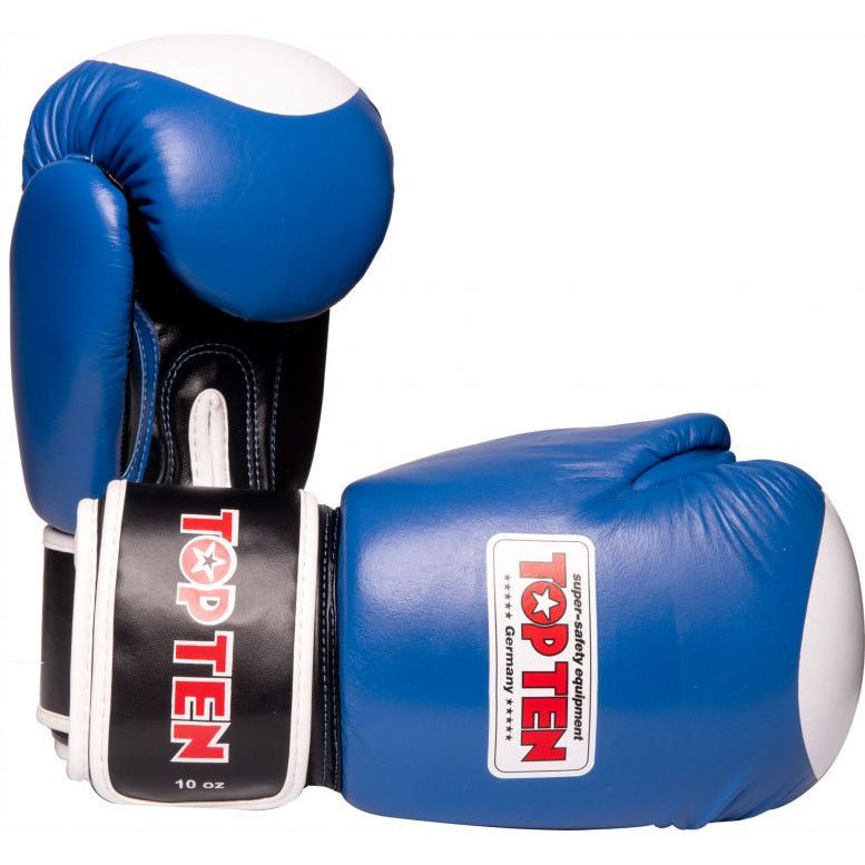 Top Ten 10oz Competition Boxing Gloves - Blue
